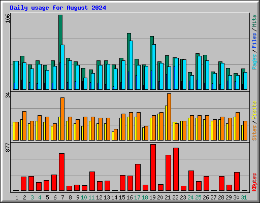 Daily usage for August 2024