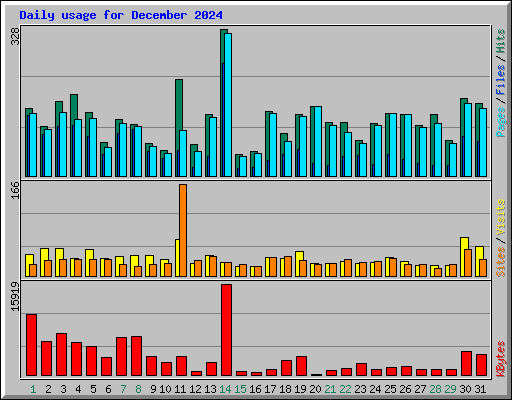 Daily usage for December 2024