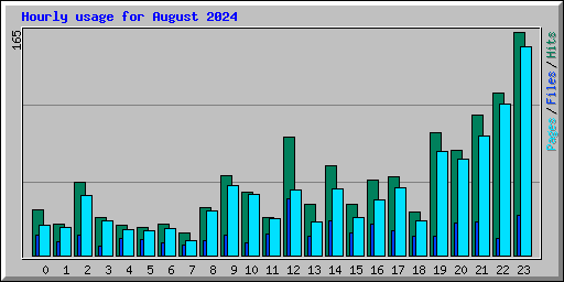 Hourly usage for August 2024