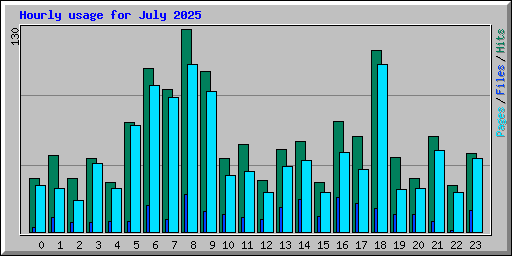 Hourly usage for July 2025