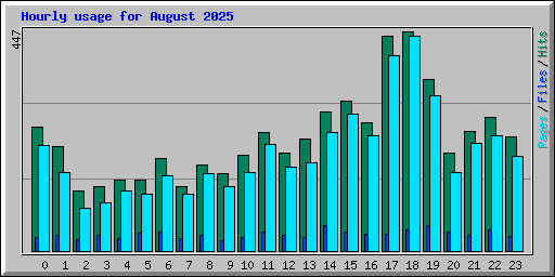 Hourly usage for August 2025